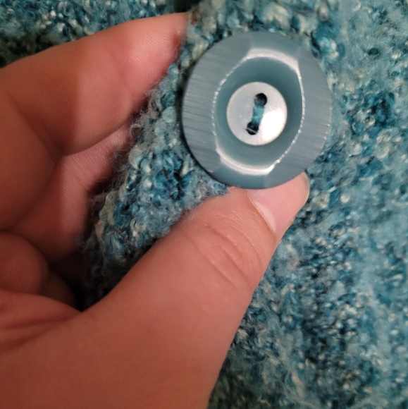 Vintage Knit Sweater Blue with Pockets size Large - Picture 8 of 8